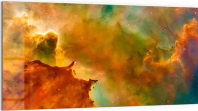 Produktbild von DEQORI Glasbild Echtglas 100x50 cm 'Kosmischer Farbzauber' Wandbild Bild modern Deko