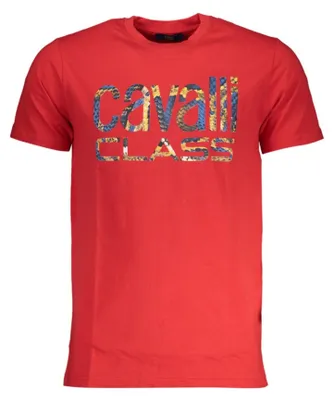 Produktbild von Herren Kurzarm T-Shirt Rot mit Logo und Druck Rundhalsausschnitt