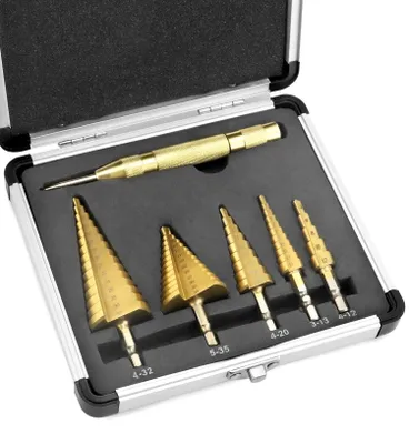 Produktbild von 5-teiliges Stufenbohrer-Set Kegelbohrer für Metall und Holz