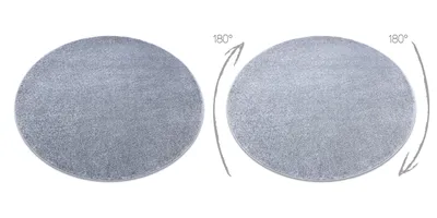 Produktbild von Teppich rund SANTA FE silber 92 eben, glatt, einfarbig Grau rund 100 cm