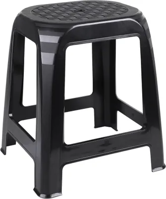 Produktbild von 3.03  Kunststoff Stuhl in schwarz - ca. 46 x 41 x 36 cm / Belastbar bis 120 Kg - Hocker Tritthocker
