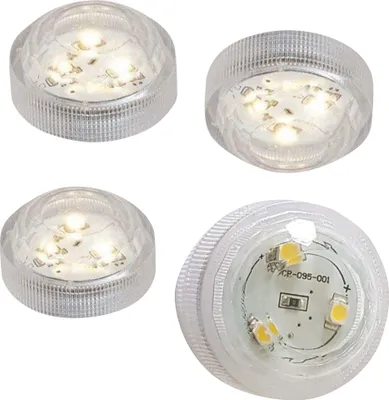 Produktbild von 4er Set Teelichter mit je 3 SMD-LEDs Batteriebetrieb wasserdicht Tauchlicht