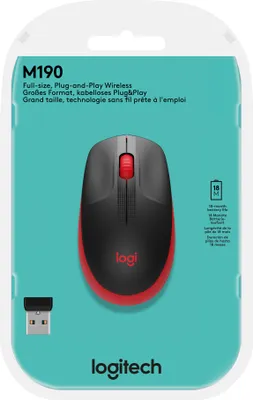 Zdjęcie produktu dla Logitech M190 - Mysz - optyczna - 3 przyciski - bezprzewodowa - odbiornik bezprzewodowy (USB)