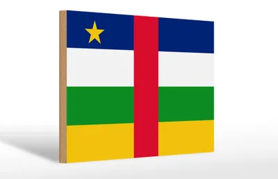 Produktbild von Holzschild Flagge Zentralafrikanischen Republik 30x20cm