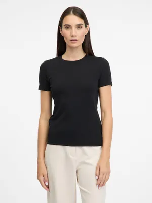 Produktbild von Orsay Schwarzes Damen-T-Shirt mit kurzen Ärmeln L