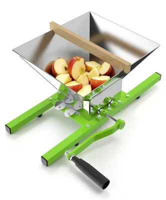 Immagine prodotto di QEENTOE 7L: Mulino manuale per frutta con manovella, robusto pressa per frutta ideale per mele, pere e uva, perfetto per la preparazione di vino e succhi