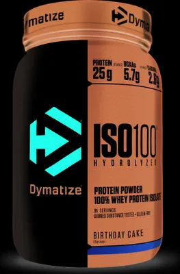 Obrázek produktu pro Dymatize ISO 100 Hydrolyzed - 900g-Dose Birthday Cake