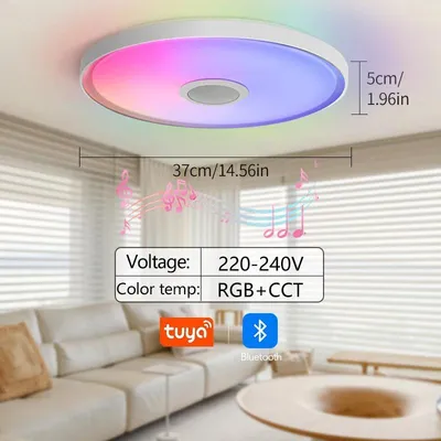 Zdjęcie produktu dla Lampa sufitowa, zintegrowany głośnik, inteligentne sterowanie, 37 cm (14,56 cala), 220 V