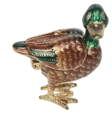 Image de Meander, boîte décorative en forme de canard, dimensions : 4 x 2,4 x 4,3 cm