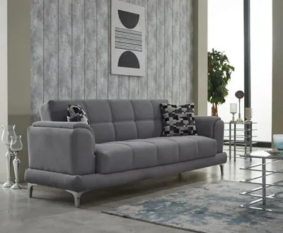 Zdjęcie produktu dla Nowoczesna trzyosobowa sofa tapicerowana sofa 3-osobowa sofa z tkaniny sofa szara