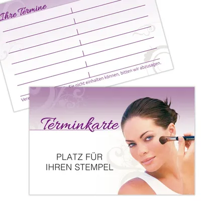 Produktbild von Terminkarte Kundenkarte Kosmetik mit Stempelfeld