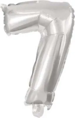 Obrázek produktu pro Obří balón číslo 7, stříbrný, fóliový, 85 cm