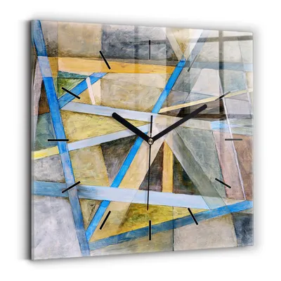 Obrázok produktu pre Wallfluent Hodiny - Sklenené Nástenné Hodiny - Tichý Quartz Strojček - Nástenná Dekorácia Spálňa Kuchyň - Čierna Ruky - 30x30 cm - Impresionistická maľba
