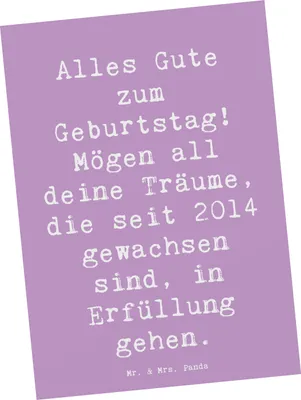 Produktbild von Mr. & Mrs. Panda bildkarte Spruch 2014 Geburtstag Wünsche - Lavendeltraum - Geschenk, feiern, Postkarte, Alter, Kunstkarten, Alles Gute zum, seit, Happy Birthday