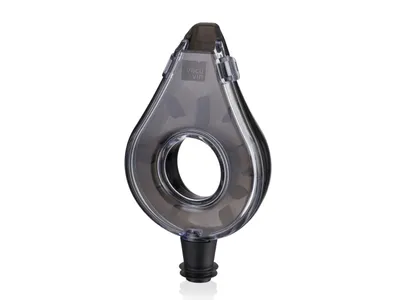 A product shot of a wine aerator on a white background.