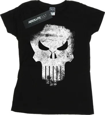 Produktbild von Marvel - "The Punisher Distrressed Skull" T-Shirt für Damen BI30568 (XL) (Schwarz)