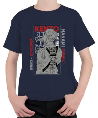 Obrázok produktu pre Jujutsu Kaisen Kento Nanami Sorcerer Anime Aesthetics Gift Retro Uni detské tričko, Navy, 152