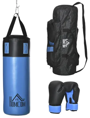 Produktbild von HOMCOM Boxsack-Set Box-Set mit Boxhandschuhen Gefüllt Set Ø25 x 102 cm