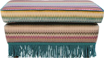 Produktbild von Casa Padrino Luxus Fußhocker Mehrfarbig 76 x 54 x H. 40 cm - Wohnzimmer Möbel
