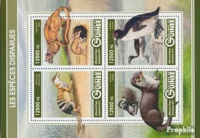 Produktbild von Briefmarken Guinea 2017 Mi 12306-12309 Kleinbogen (kompl. Ausgabe) postfrisch Ausgestorbene Spezies
