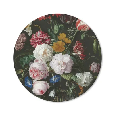 Produktbild von MuchoWow® Mauspad Mousepad Stilleben mit Blumen in einer Glasvase - Gemälde von Jan Davidsz. de Heem 20x20 cm - Mousepads - Maus Mat - Pad - Mausunterlage - Schreibtischmatte