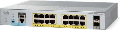 Image de Cisco Catalyst 2960L-16PS-LL, administrable, L2, Gigabit Ethernet (10/100/1000), prise en charge de l'alimentation par Ethernet (PoE), montage en rack, 1U