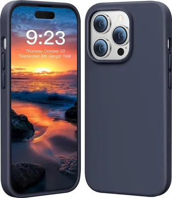 Obrázok produktu pre Puzdro pre Apple iPhone 14 Pro Silikón, pevný zadný kryt v tmavomodrej farbe