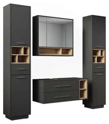 Image de Meubles bain Vicco Beatrice Anthracite/Sonoma 4 pièces, Model 71987