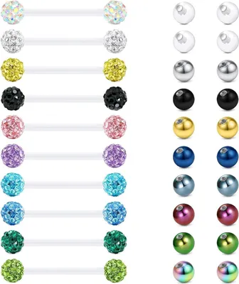 Produktbild von Zungenpiercing Kunststoff 12-38mm Klar Bioflex Zunge Piercing 14g
