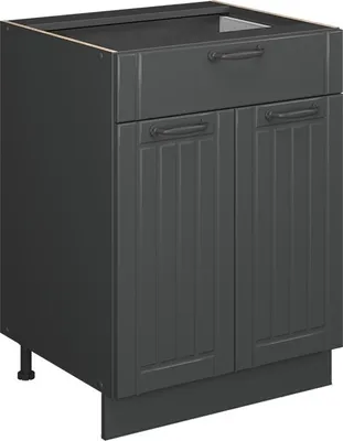 Image de Meuble cuisine Vicco Fame-Line Gris foncé 60cm avec tiroir, sans PT, Model 57178