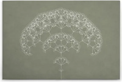 Produktbild von Leinwandbild Abstrakt 60 x 90 cm - Wandbild Grün Weiß Natur - Keilrahmenbild Wohnzimmerdeko Wanddeko Wandgemälde