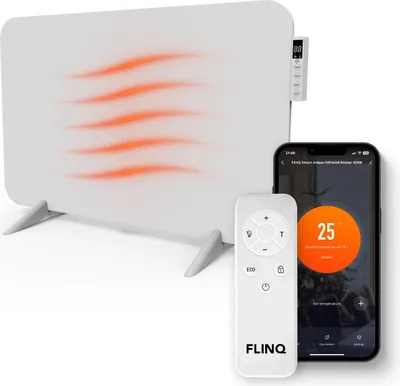 Produktbild von FlinQ FlinQ Infrarotheizung - 450 W - Bis zu 12 m² - Inkl. Thermostat - 45 x 72,5 x 2,8 cm - Weiß