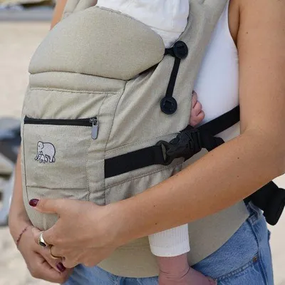 Zdjęcie produktu dla DERYAN Ergonomiczne Nosidełko - Nosidełko na Brzuch 4-w-1 Krem