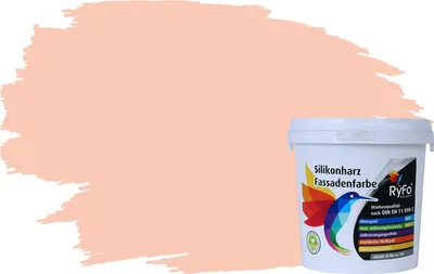 Produktbild von RyFo Colors Silikonharz Fassadenfarbe Lotuseffekt Trend Orangetöne Softterracotta 1l - bunte Fassadenfarbe, weitere Orange Farbtöne und Größen erhältlich, Deckkraft Klasse 1