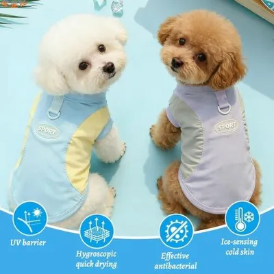 Produktbild von 3PCS Kühlweste Hund, Kühlweste für Haustiere, Kühlende Hundejacke mit D-Ring, Sommerliche Haustierkleidung für Kleine Bis Mittelgroße Hunde(L)