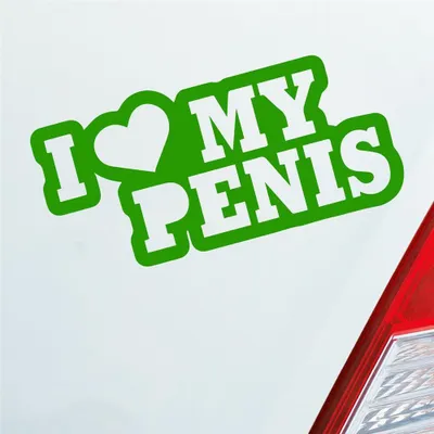 Produktbild von Auto Aufkleber I Love my Penis Lustig Spruch 15x7 cm Hellgrün Sticker Heckscheibenaufkleber