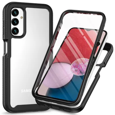 Obrázek produktu pro Pouzdro pro Samsung Galaxy A14 5G, nárazník s vestavěnou ochranou displeje 360° celotělové ochranné pouzdro černé