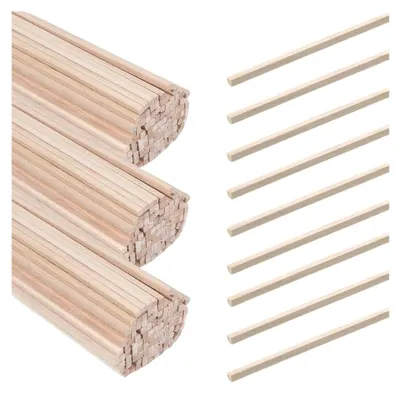 Produktbild von Bastelstäbe aus Holz, 120 Stück, 30 cm, handgeschnitzt für kreative Projekte