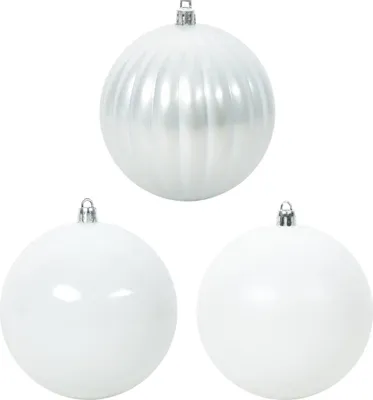 Produktbild von Weihnachtsbaumkugel Set XL 9 pcs Weiß Kunststoff