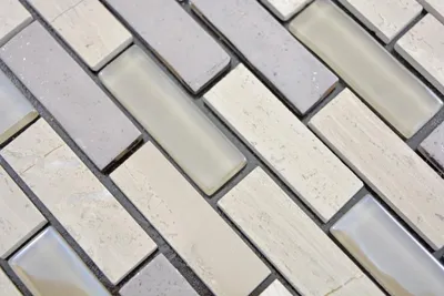 Produktbild von Handmuster Transluzent   Mosaik Selbstklebend Verbund Glasmosaik Stein grau Glas MOS200-002_m
