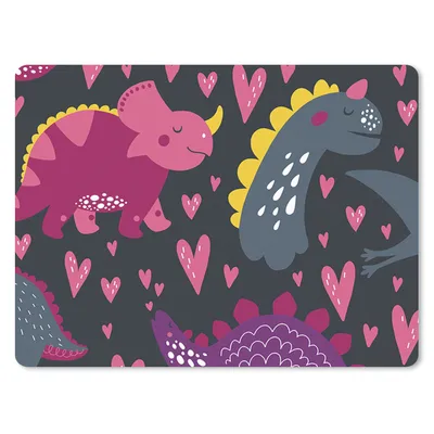 Produktbild von MuchoWow® Mauspad Mousepad Dinosaurier - Kind - Muster - Rosa - Mädchen 23x19 cm - Mousepads - Maus Mat - Pad - Mausunterlage - Schreibtischunterlage - Mauspad