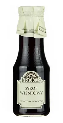 Zdjęcie produktu dla SYROP WIŚNIOWY BEZGLUTENOWY 355 g (280 ml) - KROKUS