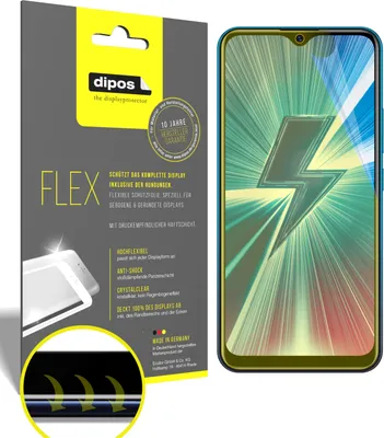 Produktbild von 3x Schutzfolie für Vivo Y17 Folie, 100% Displayabdeckung, dipos Flex