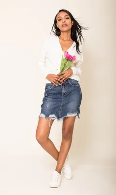 Produktbild von Damen Destroyed Mini Jeansrock | 34