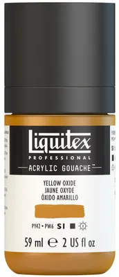 Produktbild von Liquitex 2059416 Professional Acryl Gouache - Oxidgelb , 59ml Flasche, matt - Acrylfarbe mit Gouache Eigenschaften, Hochdeckend, Wasserfest & Lichtecht – Acrylic Gouach - 59ml