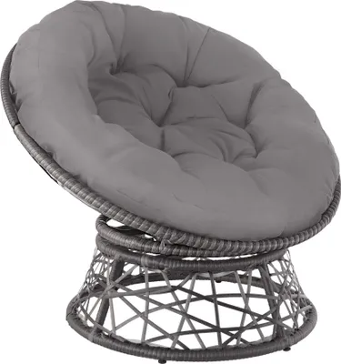 Image de Fauteuil papasan en rotin Gargano rotatif - gris