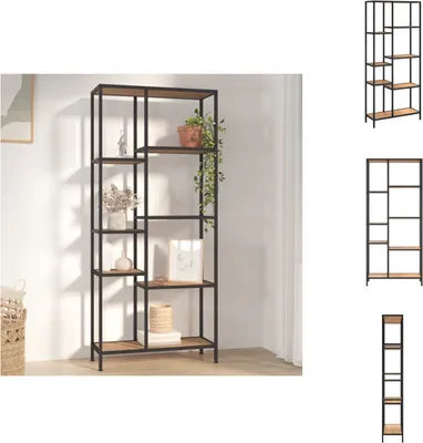 Zdjęcie produktu dla vidaXL Regał na książki 80x30x180 cm stal i materiał drewnopochodny - Regały i biblioteczki