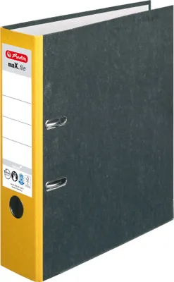 Produktbild von Ordner A4 maX.file nature Wolkenmarmor 80mm gelb Packung mit 20 Stück