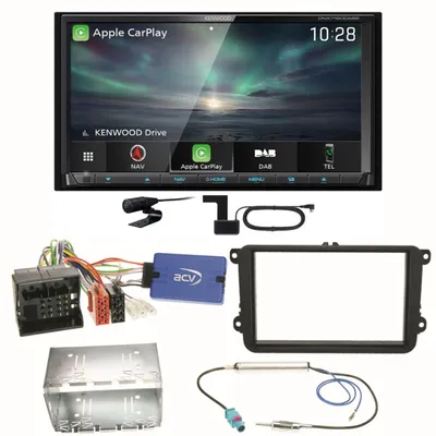 Produktbild von Kenwood DNX-7190DABS Android Auto Carplay Einbauset für Beetle Jetta Sharan T5