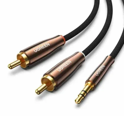 Produktbild von UGREEN AV170 Kabel 2x RCA (Cinch) Klinkenstecker 3,5 mm, 1 m (schwarz)